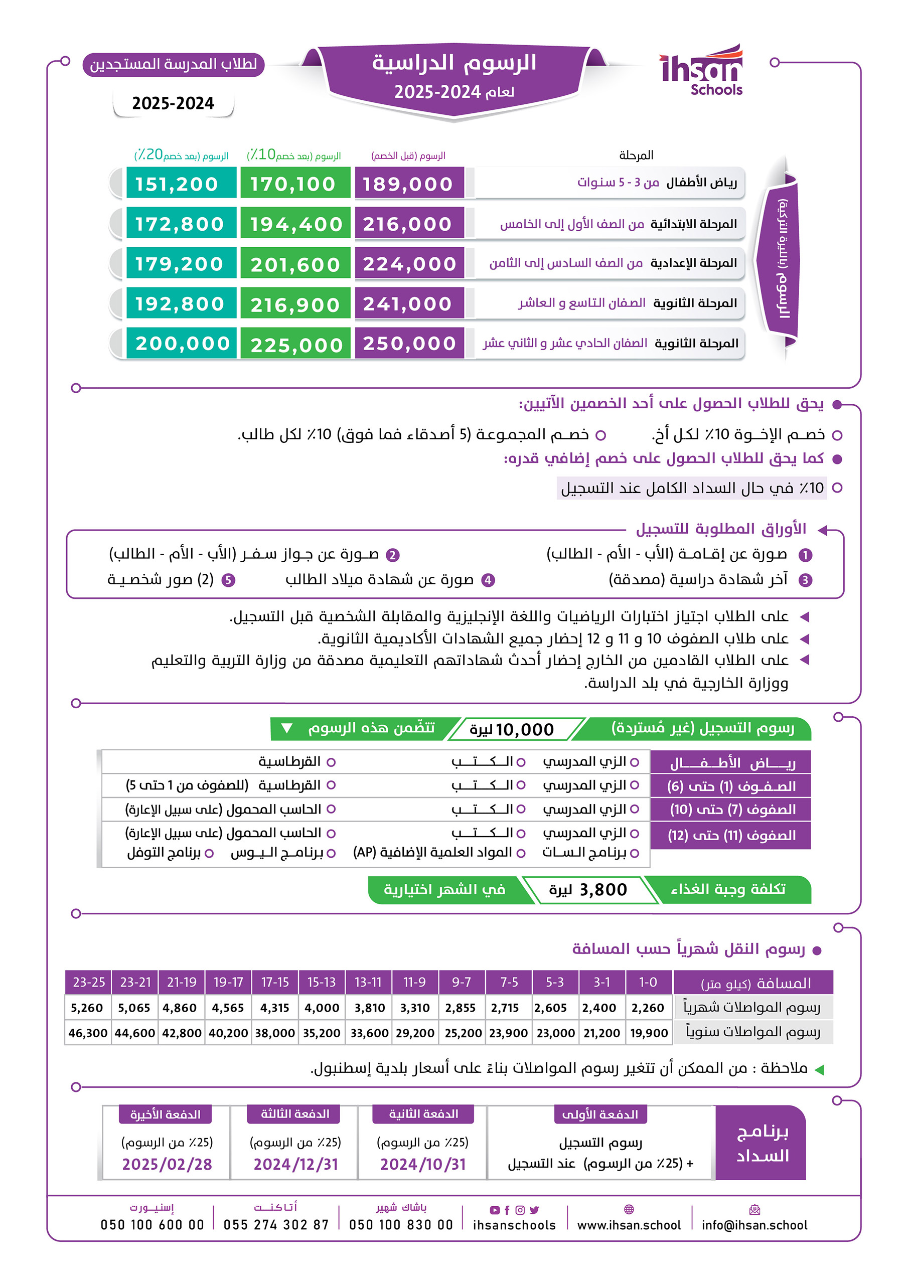 الرسوم المدرسية لعام 2024/2025