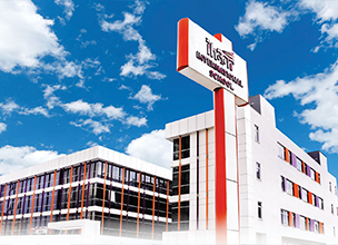 Modern school building and campus